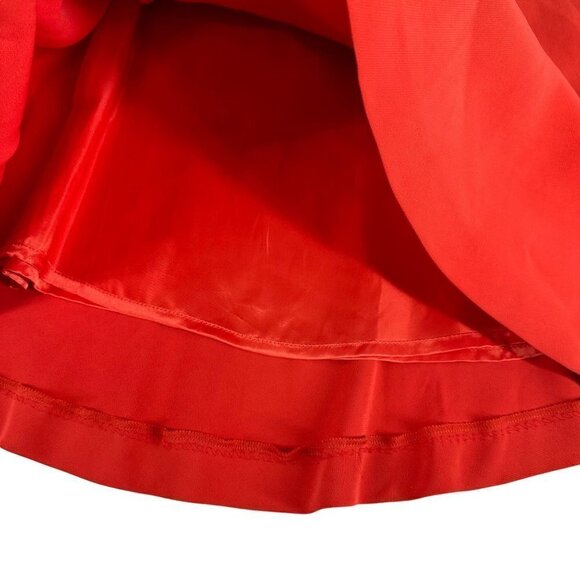 Massimo Dutti Red Ruched Midi Skirt Size 4 | Tiered Flounce Hem - Picture 9 of 14